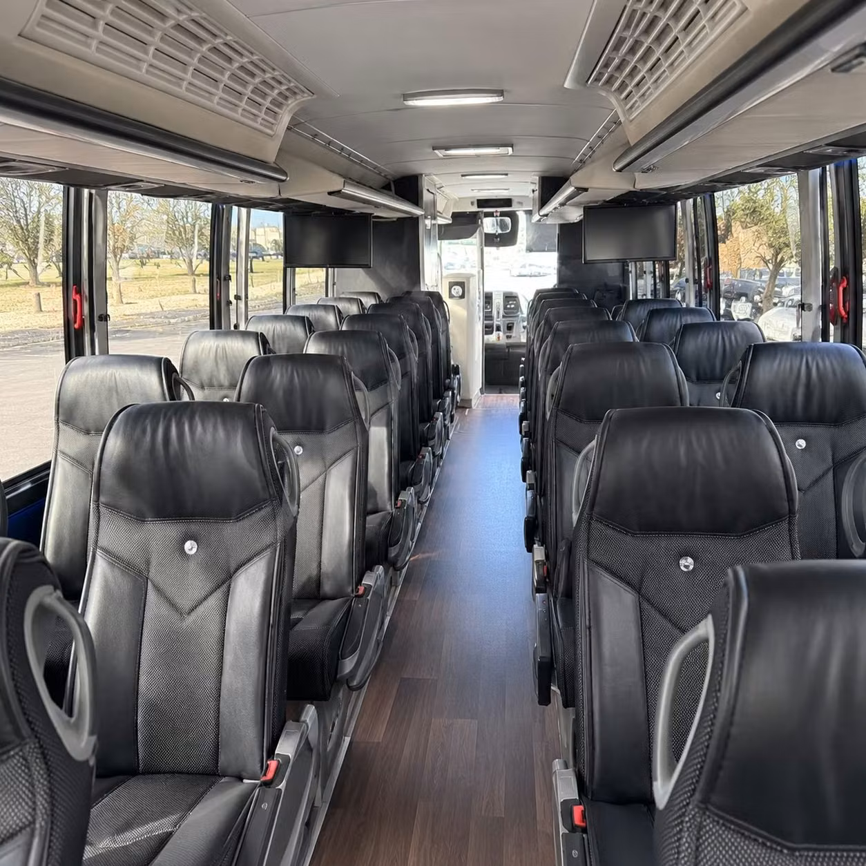 56 passenger charter bus inside