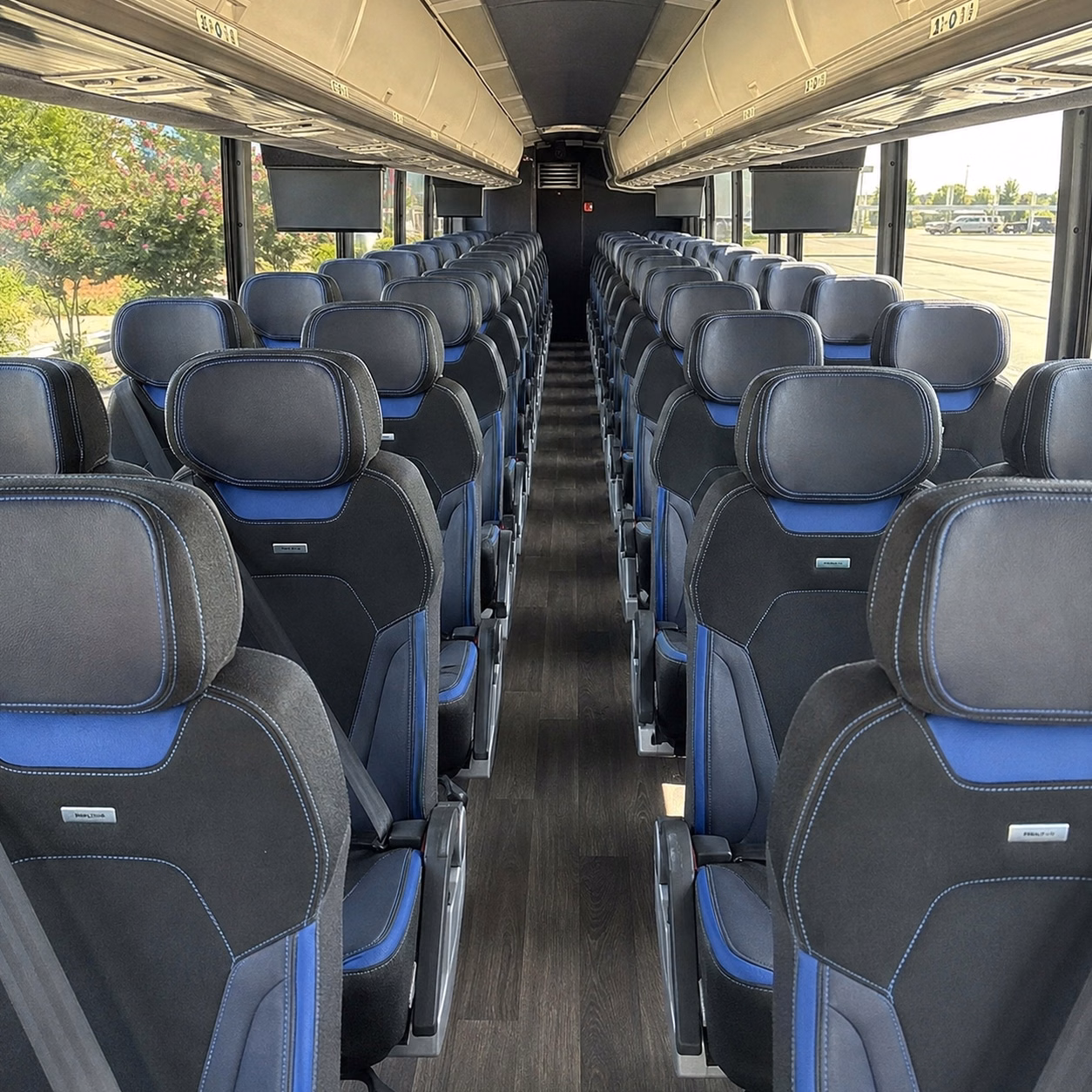 56 passenger charter bus interior